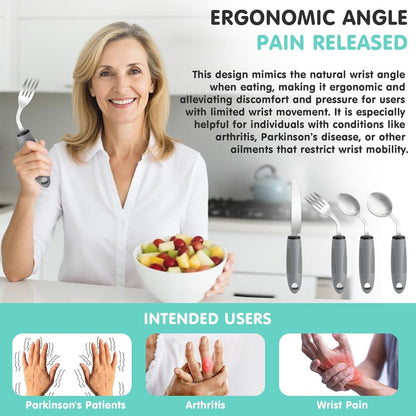 Special Supplies Adaptive Utensils,QZS Parkinsons Utensils for Tremors and Parkinsons Patients,Easy Grip Weighted Silverware for Hand Tremors