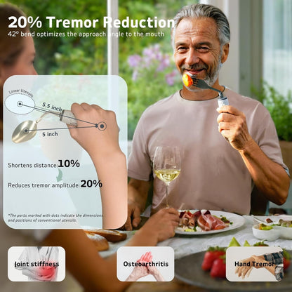 Special Supplies Adaptive Utensils,QZS Parkinsons Utensils for Tremors and Parkinsons Patients,Easy Grip Weighted Silverware for Hand Tremors