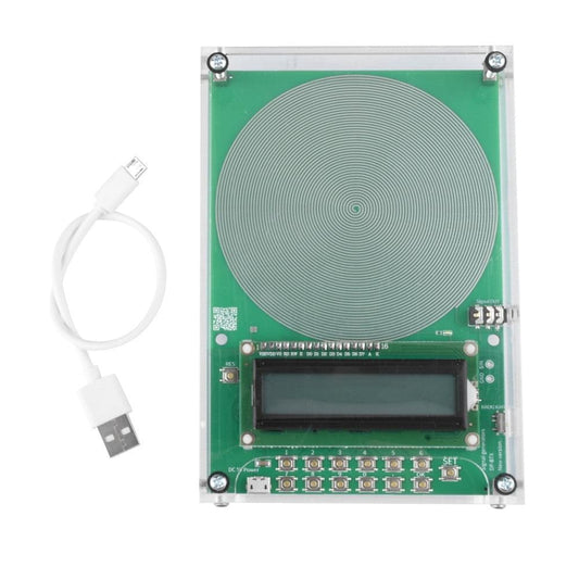Green electromagnetic resonance generator module with round coil pattern and display screen