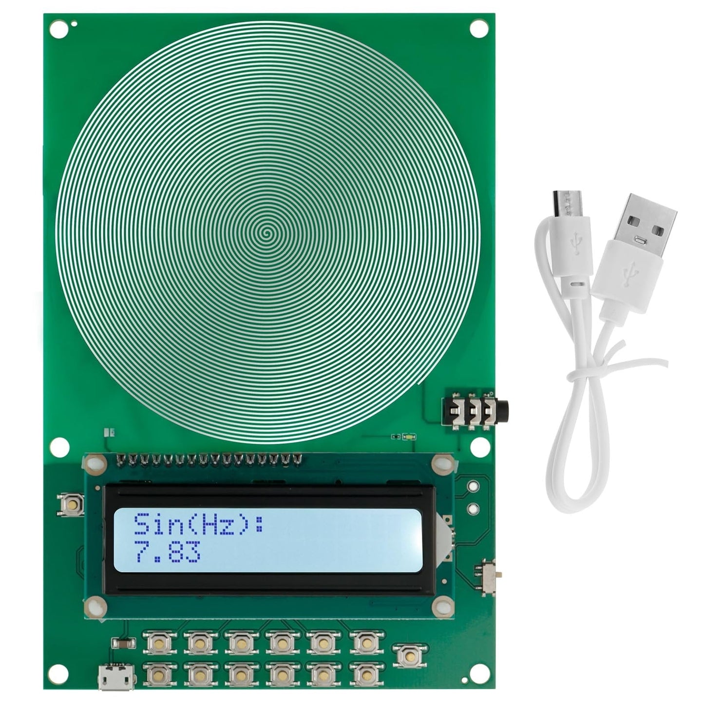 Schumann Wave Earth Electromagnetic Field Resonance Generator, 0.01Hz~300000Hz Adjustable Sine Wave Ultra-Low Frequency Pulse Generator, Sleep Aid, Meditation and Yoga Enhancer, No Shell Green