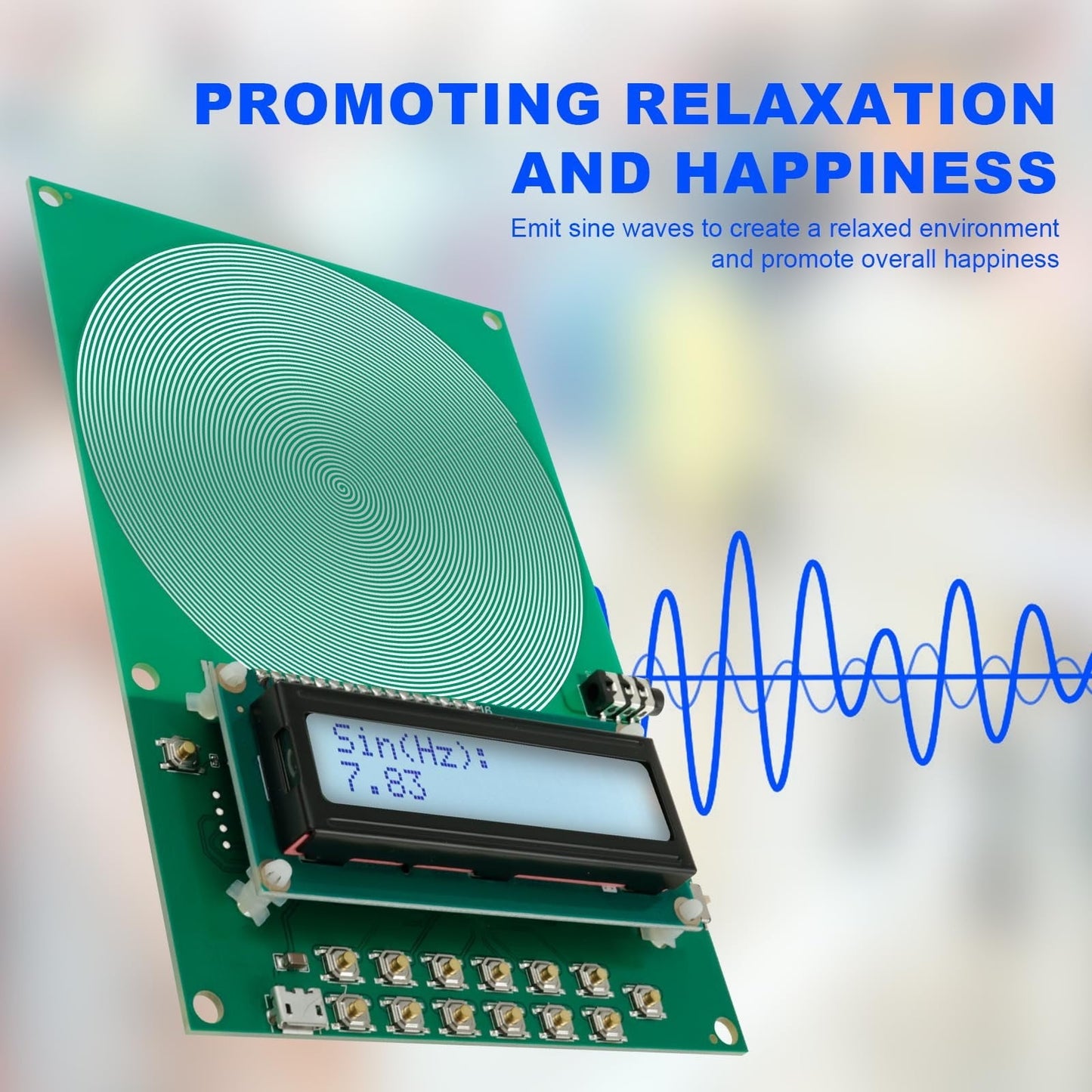 Schumann Wave Earth Electromagnetic Field Resonance Generator, 0.01Hz~300000Hz Adjustable Sine Wave Ultra-Low Frequency Pulse Generator, Sleep Aid, Meditation and Yoga Enhancer, No Shell Green