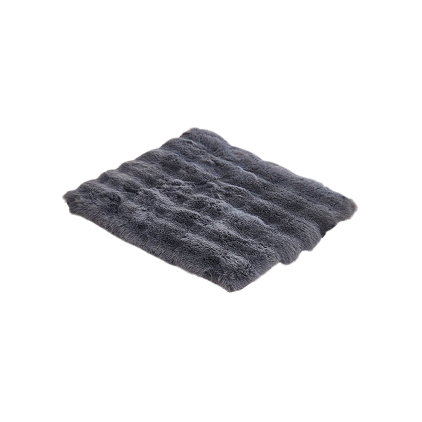 Faux Fur Seat Cushion, Fluffy Chair Seat Cushion, Square Rug Pad, Winter Plushed Warm Soft Cushion, Office Chair Pad, for Kitchen, Office, Dining, Chairs Black