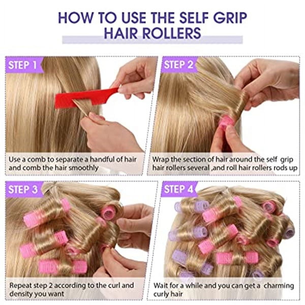 Self Grip Small Hair Curlers,Hair Rollers Curlers,Salon Hairdressing Curlers,DIY Curly Hairstyle Hair Rollers for Women Medium Short Hair (Gripping Sticky Rollers 0.6" 12PCS), Random color 12PCS