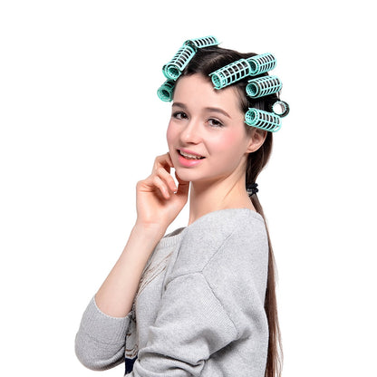 CIYAPED 30 Pieces Plastic Hair Rollers Curlers Snap Rollers Self Grip Rollers Hairdressing Curlers No Heat Hair Curlers for DIY Hairdressing Hair Salon Hair Barber Yellow/Green/Red/Purple