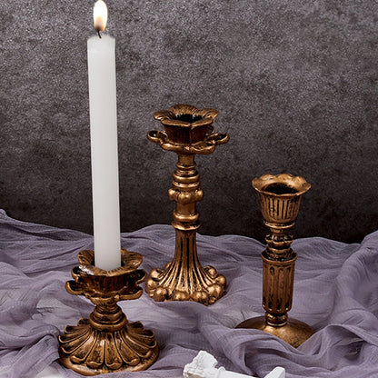 Visland Candlestick Holders , Brass Gold Candlestick Holder Set Candle Stick Holders Decorative Candlestick Stand for Wedding Party Dinning as shown 096