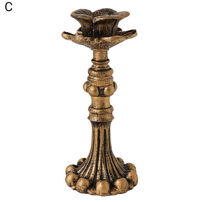 Visland Candlestick Holders , Brass Gold Candlestick Holder Set Candle Stick Holders Decorative Candlestick Stand for Wedding Party Dinning as shown 096