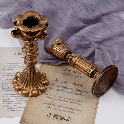 Visland Candlestick Holders , Brass Gold Candlestick Holder Set Candle Stick Holders Decorative Candlestick Stand for Wedding Party Dinning as shown 096
