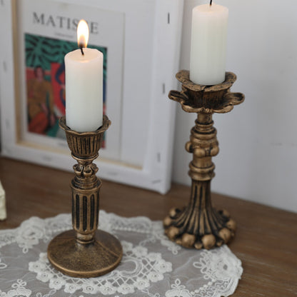 Visland Candlestick Holders , Brass Gold Candlestick Holder Set Candle Stick Holders Decorative Candlestick Stand for Wedding Party Dinning as shown 096