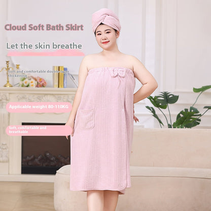 Bath Towel Wrap Women Plus Size - Adjustable Soft Microfiber Shower After Body Wraps with Hair Drying Towel Absorbent & Quick Drying for Gym Shower, Beach, Spa, Sauna Purple