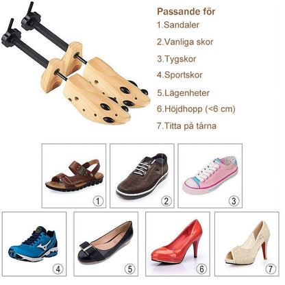 Darzheoy Shoe Stretcher for Men and Women Professional Shoe Adjustable Width & Length, Size 42-46, Wood (Includes Only 1 Shoe Stretcher) M Brown