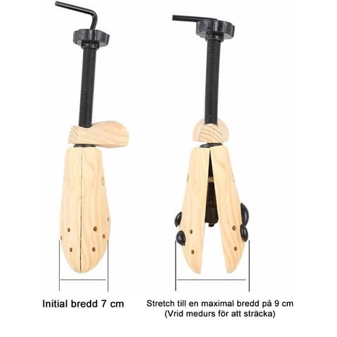 Darzheoy Shoe Stretcher for Men and Women Professional Shoe Adjustable Width & Length, Size 42-46, Wood (Includes Only 1 Shoe Stretcher) L Brown