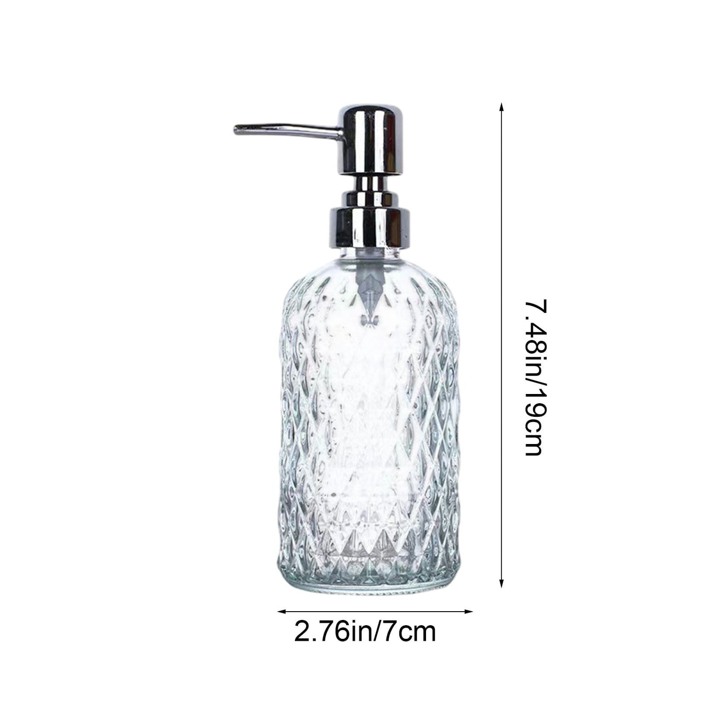 Darzheoy Glass Soap Dispenser 15 Oz for Bathroom Kitchen, Hand Soap/Lotion Dispenser with Plastic Pump White