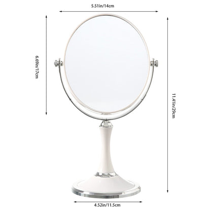 Back to School Chmadoxn Magnifying Makeup Mirror Double Sided Tabletop Mirror with 3 Magnification, Magnified Desk Mirror for Makeup, Cosmetic Vanity Mirror with Stand and 360° Rotation 5.9×11.4 in White