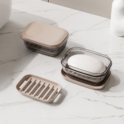Kdkad Travel Soap Case, Leakproof Soap Container with Lid, Portable Bar Soap for Traveling Transparently Soap Dishes for Bathroom Shower Gym School Camping