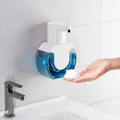 Automatic Foaming Soap Dispenser 420ml Foaming Hand Sanitizer Touchless Wall Mount with 4levels Adjustable Free Touch Electric Soap Dispenser （12.6*6.1*17.3cm)