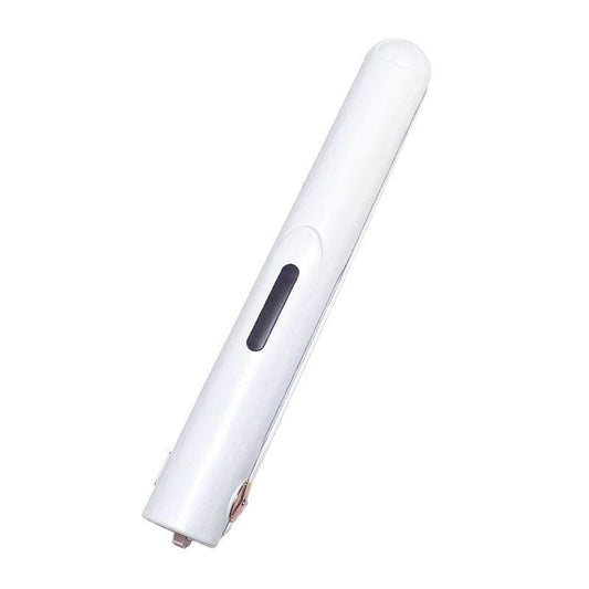 Cordless hair straightener mini flat iron and curler, white body with heating slot
