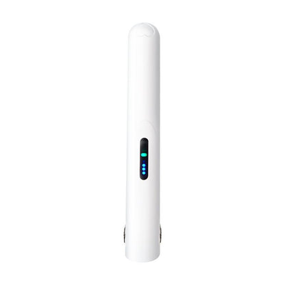 Cordless Hair Straightener 2 in 1 Mini Curler and Flat Iron Ceramic Portable USB Rechargeable Travel Hair Styler for Women Men with Pouch (White 19.5*2cm)