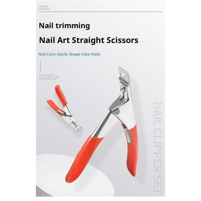 Nail Clippers Acrylic Nail Cutter Acrylic UV Gel False Nail Tips Edge U Clipper Cutter Manicure Tools Trimmers Nail Art Tools Acrylic Nail Clippers（red 2pcs）