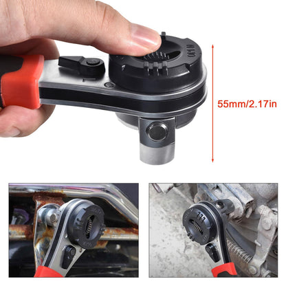 8 Inch Adjustable Ratchet Socket Wrench,Performance Tool Dual Drive Flex Head Ratchet capacity from 1/4-7/8 inch