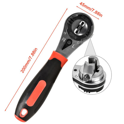8 Inch Adjustable Ratchet Socket Wrench,Performance Tool Dual Drive Flex Head Ratchet capacity from 1/4-7/8 inch