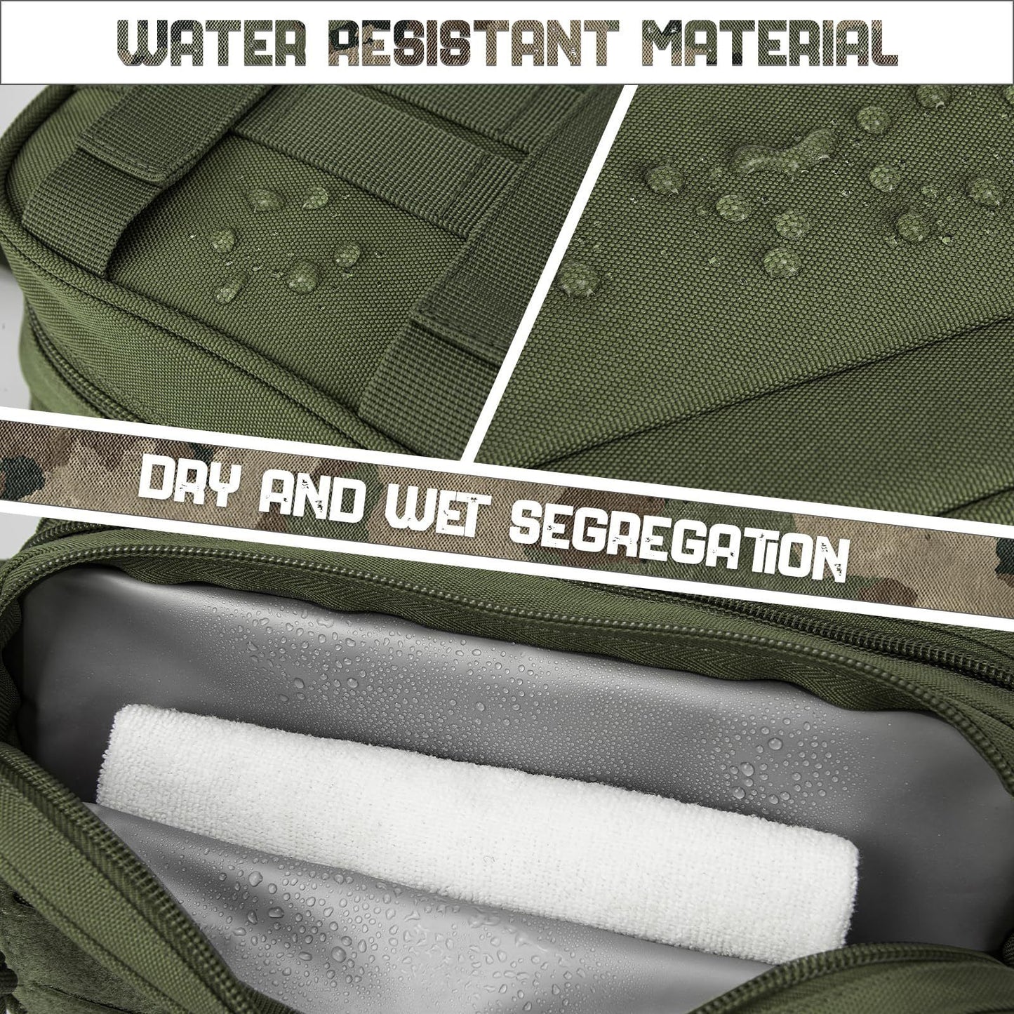 Toiletry Bag for Men | Dry Wet Separate Hygiene Bag Compact Kit Mens Shaving Kit Travel shower Bag (Green)