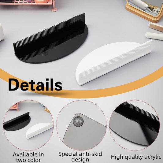 Hair extension holder display rack, black and white acrylic with comb teeth