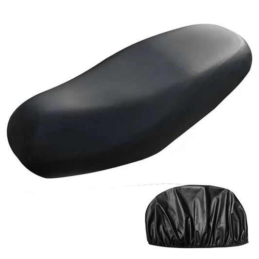 Universal motorcycle seat cover, dark smooth oval pad with elastic fit