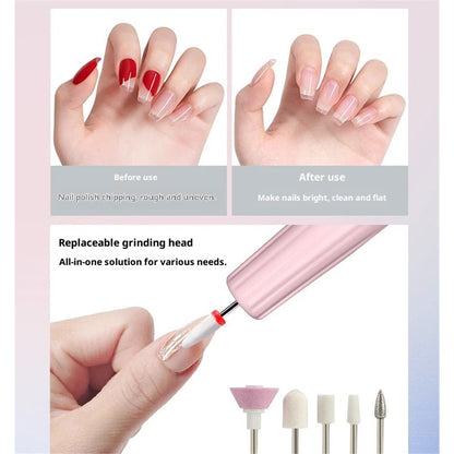 Electric Nail Filer, Professional Nail Drill Kit, Portable File for Acrylic Nails,Cordless Nail File Electric Manicure Pedicure Tools with Drill Bits for Home Salon