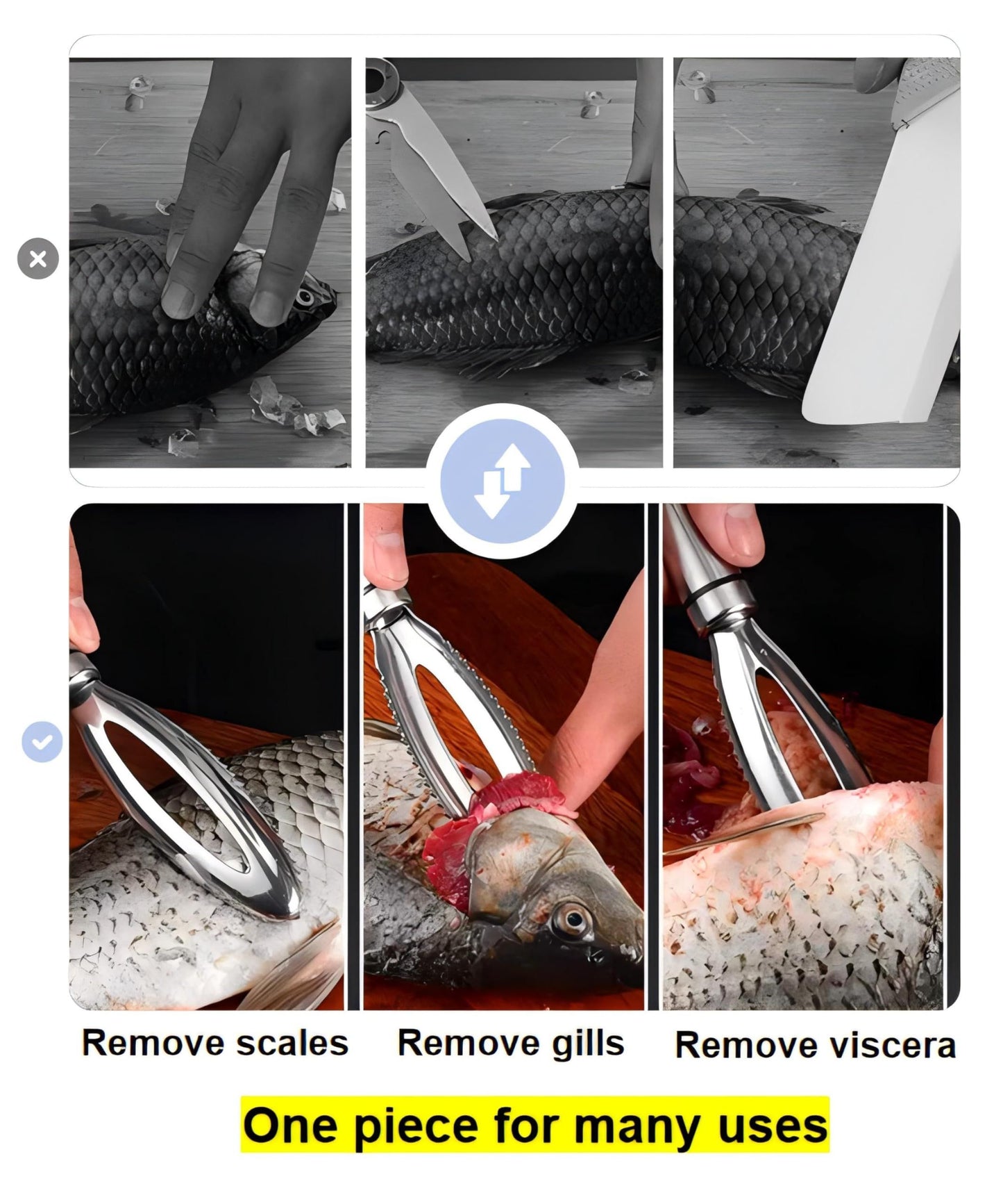 Fish Scale Remover, Stainless Steel Fish Scaler Easy Use Fish Descaler Tool,Fish Scaler Remover Lung Remover for Family Kitchen,Easy to Clean Kitchen Tool 2pcs