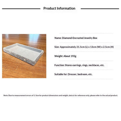 Decorative Tray Holder – Makeup Cosmetic Jewelry Ring Key Display Dish Plate Storage Organizer Crystal Rhinestone Glitter Vanity Bathroom Bedroom Home Decor