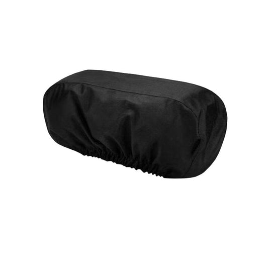 Black waterproof winch protection cover with elastic hem, heavy-duty outdoor fabric