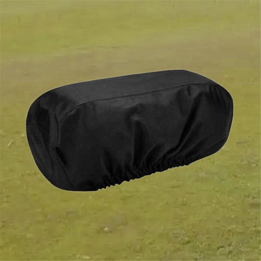 Black winch protection cover, oval roll-top style with elastic edge