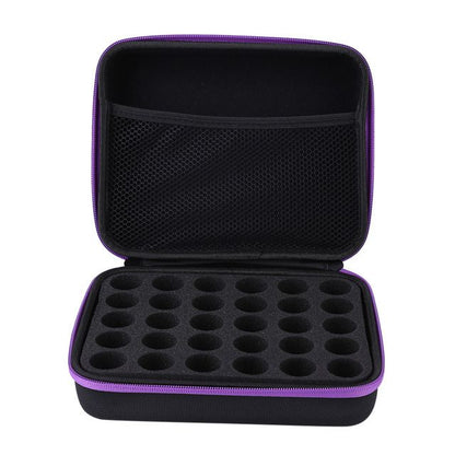 Essential Oils Carrying Case Holds, 30 Bottles 5ml, 10ml, 15ml Bottles Storage Organizer Bag Hard Shell EVA（Purple）