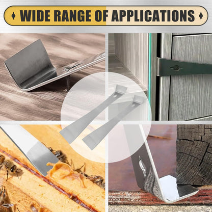 4-Piece Stainless Steel Pry Bar Scraper Set, Trim Puller, Small Flat Pry Bar, Silver Beekeeping Hive Scraper, Bee Hive Hand Tool,