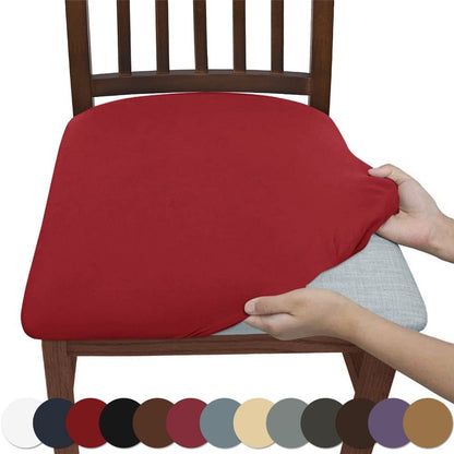 Seat Covers for Dining Room Chair Set of 4, Stretch Fit Removable Washable Chair Seat Cushion Protector Slipcovers Red
