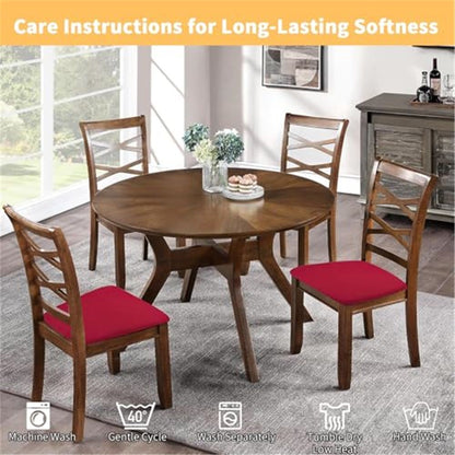 Seat Covers for Dining Room Chair Set of 4, Stretch Fit Removable Washable Chair Seat Cushion Protector Slipcovers Red