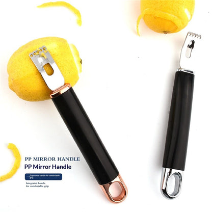 2 pack Channel Knife, 2 in 1 Lemon Peeler Cocktail Garnish Ultra Sharp Lemon Rind Twist Peeler Stainless Steel Bar Tool Professional Grade Bar Accessory