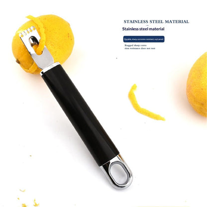 2 pack Channel Knife, 2 in 1 Lemon Peeler Cocktail Garnish Ultra Sharp Lemon Rind Twist Peeler Stainless Steel Bar Tool Professional Grade Bar Accessory