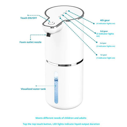 Automatic Liquid Soap Dispenser, 350ml Wall Mount Touchless Soap Dispenser with Sensor,USB Rechargeable for Bathroom, Kitchen