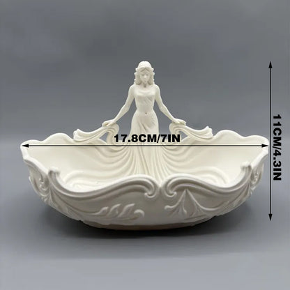 3D-printed goddess figure bowl/dressing table storage tray, white