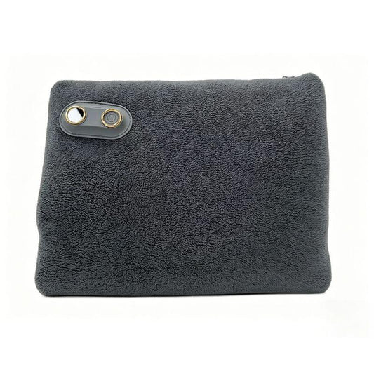 Grey hand warmer pouch with two-button interface