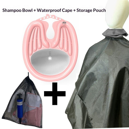 BlackHairWashingBasin+LargeShowerCap+DrainBasket