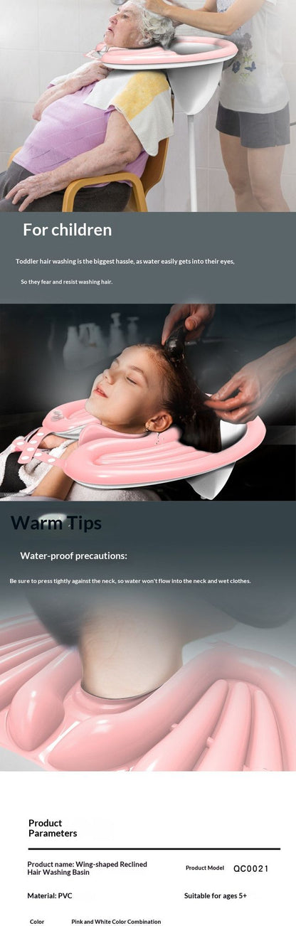 PinkHairWashingBasin+WaterproofRing+DrainBasket