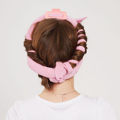 Pink No Heat Sleep Hair Curler 9Pcs Gift Set