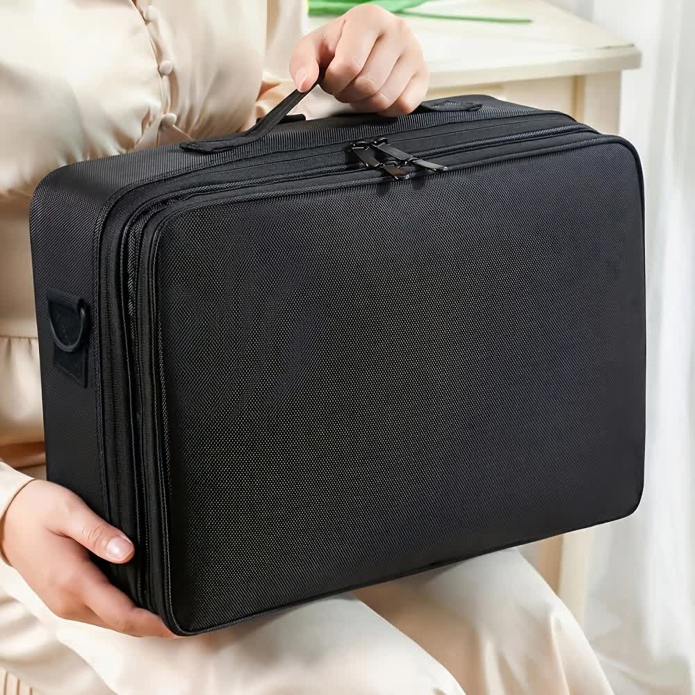 Professional Makeup Case: Flexible Zoning, Triple-tier Capacity, Your Hassle-free Travel Storage Partner.