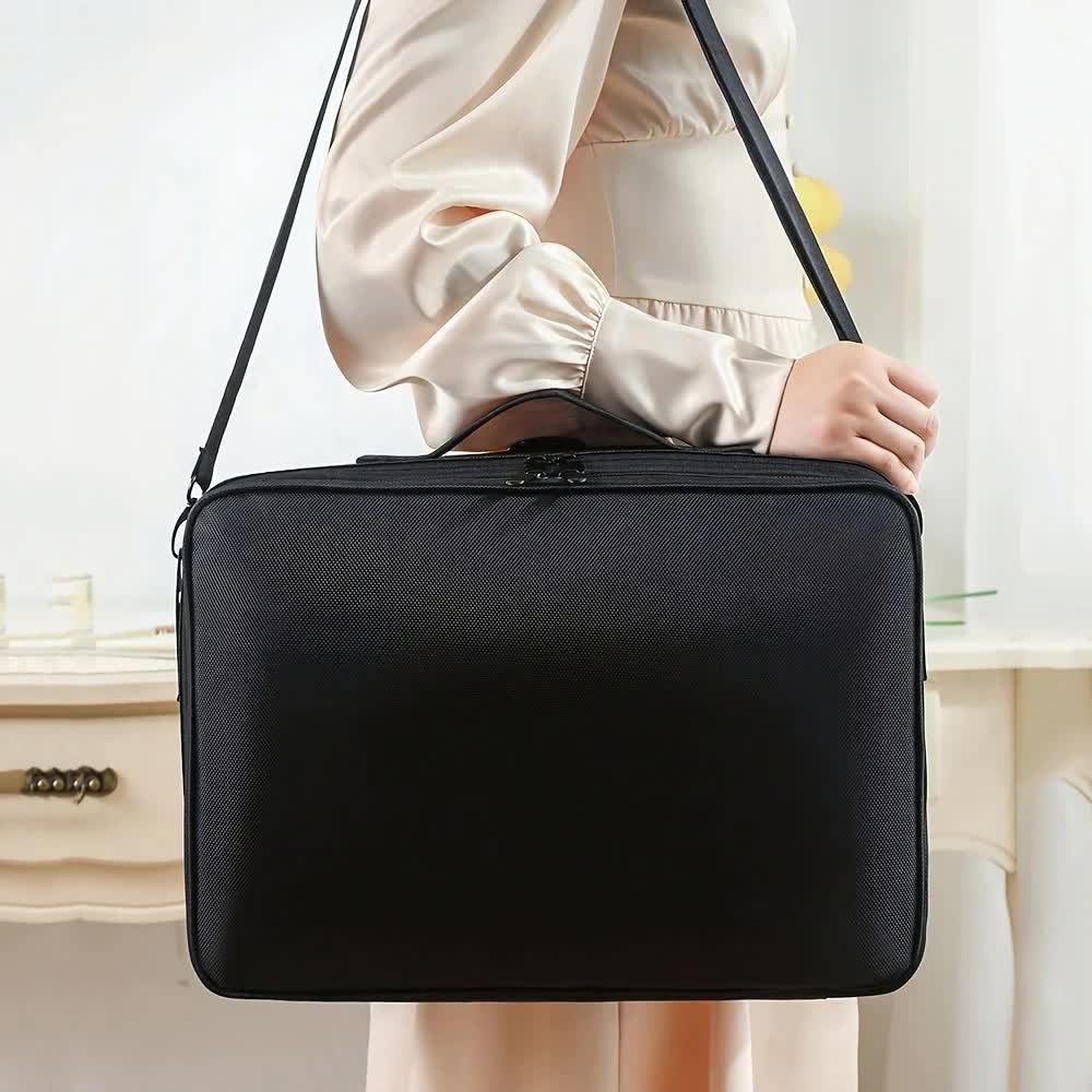 Professional Makeup Case: Flexible Zoning, Triple-tier Capacity, Your Hassle-free Travel Storage Partner.
