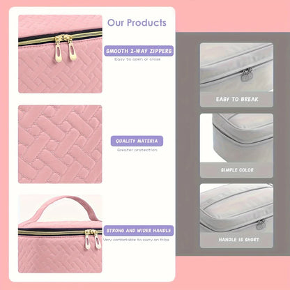 BLUE Double‑layer woven storage, scientifically organized with large capacity—Professional Nail Tool Carry‑on Bag, keeping tools perfectly ordered.
