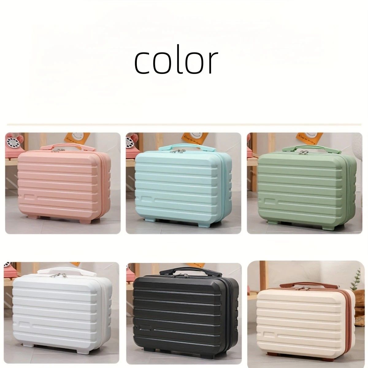 14 Inch Mini Makeup Case, Lightweight Cosmetic Travel Bag with Shoulder Strap & Zipper Closure(BLACK)
