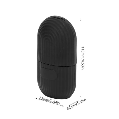 Ice Facial Roller Cold Ice Mold Holder Silicone Reusable for Facial Beauty DIY Facial Care Black Striped Black