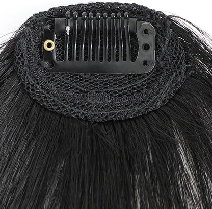Clip-in Bangs Made of Real Hair, French Bangs Extensions | Natural Colored Clip-on Bangs, Hair Fringe for Women and Girls Natural Black